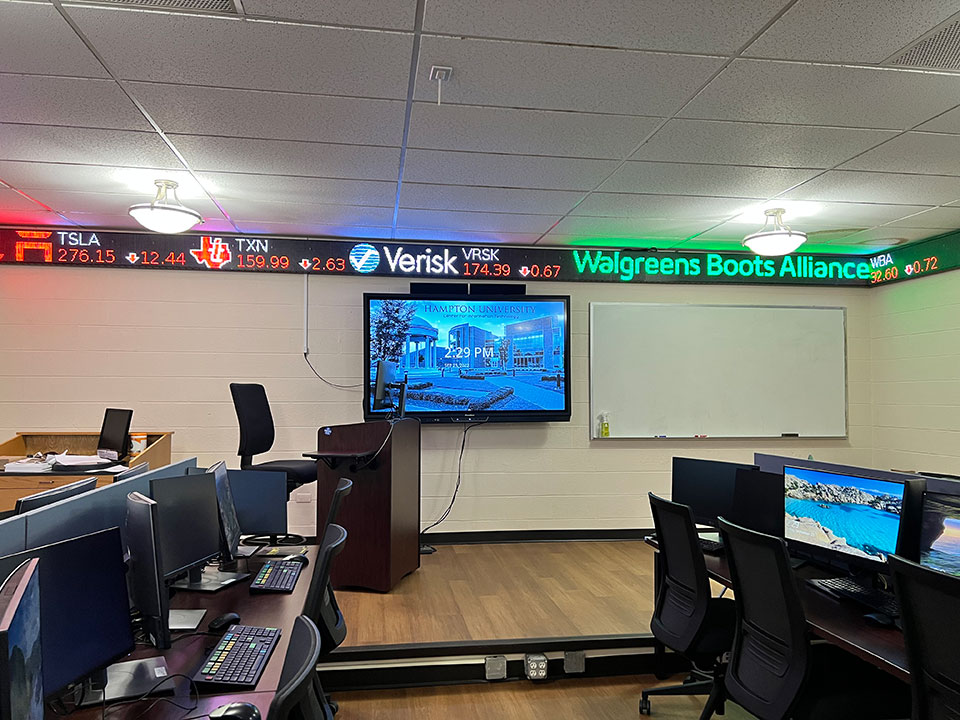 Classroom at the James T. George School of Business at Hampton University