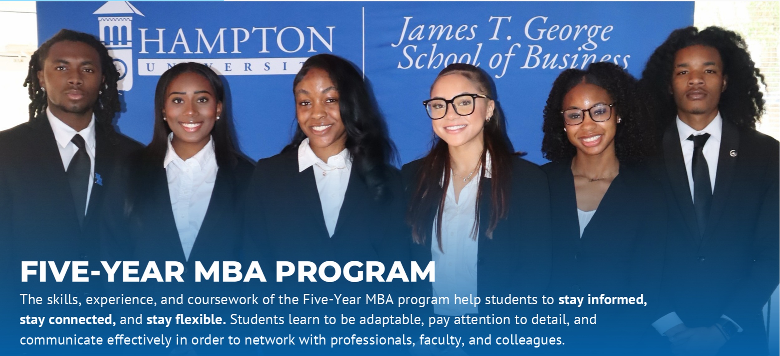 Department of business administration (5yr MBA) program at the James T. George School of Business at Hampton University