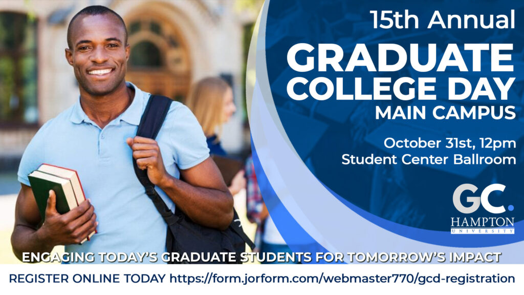 A graphic promoting the Graduate College Day event on October 31, 2026 at 12pm in the Student Center Ballroom. Click here to register.