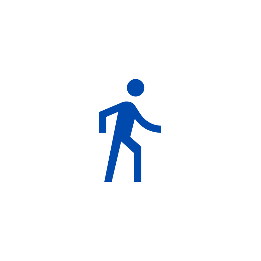 An icon of a walking person.