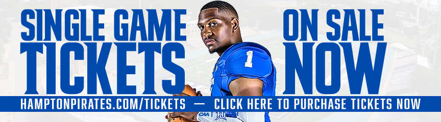 Hampton University Single Football game tickets on sale now! HamptonPirate.com/tickets - Click here to purchase tickets now