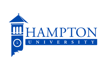 Hampton University blue logo on white background