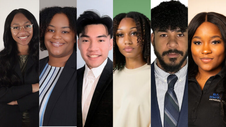 A composite photo of the six recipient students.