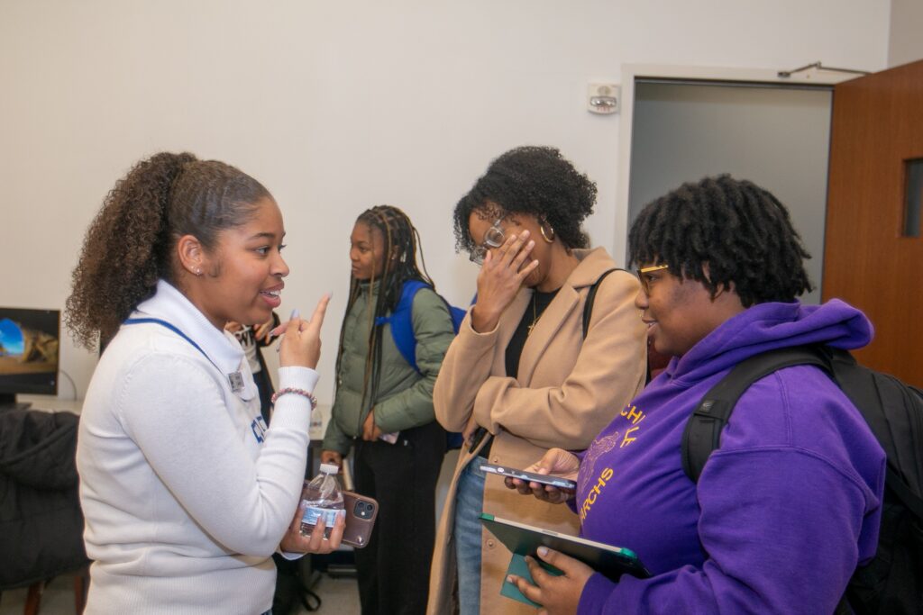 Hayley Lawton '20, Social Media and Video Specialist at WWF chats with students