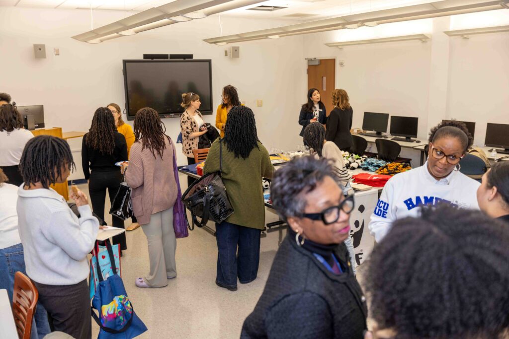 Students interact with WWF representatives